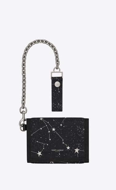 Buffalo chain wallet in constellation-print nylon